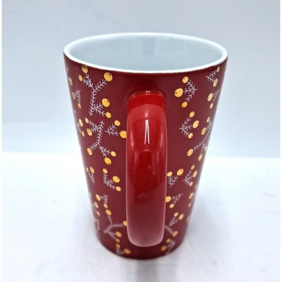 Davids Tea The Perfect Mug 16 oz 473 mL Berry Red - Holly Golden Berry Branches - Picture 5 of 9